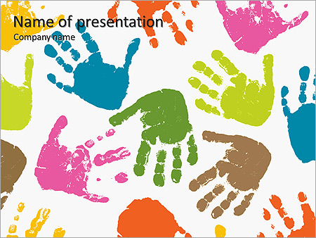 Colorful Hands Animated PowerPoint Template - Slide 1