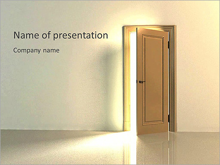 Brown Wooden Door Animated PowerPoint Template - Slide 1