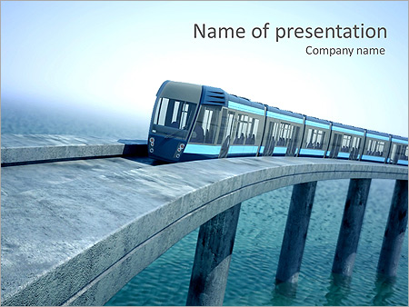 Train On The Bridge Animated PowerPoint Template - Slide 1