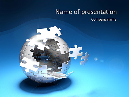 Globe Puzzle Animated PowerPoint Template - Slide 1