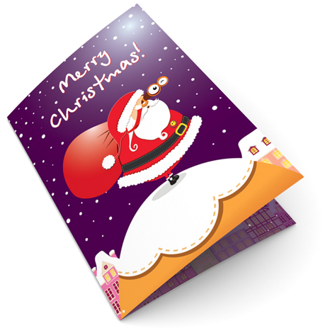 Santa Claus with Presents Christmas Card