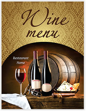 Wine Bottle Menu Template