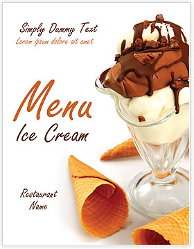 Ice Cream Menu Template