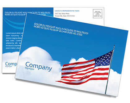 American Flag Postcard Template