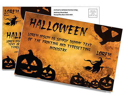 Jack-o-lantern Postcard Template