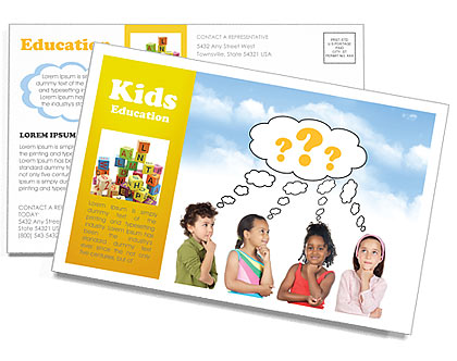 Children Thinks Postcard Template