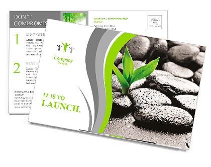 Zen basalt stones and bamboo with dew Postcard Template