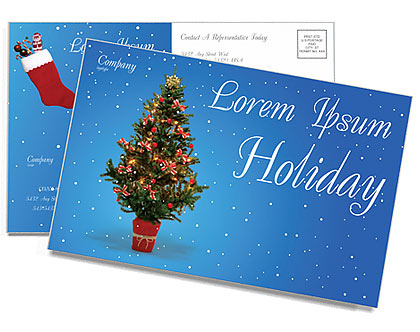 Christmas Holiday Postcard Template