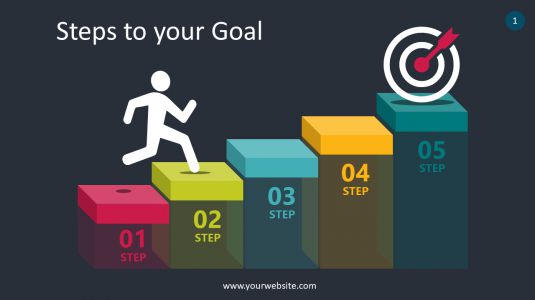 Steps To Your Goal PowerPoint Infographics