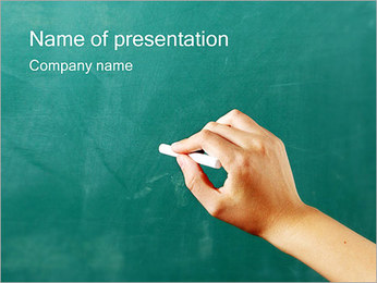 Writing on Chalkboard PowerPoint Template